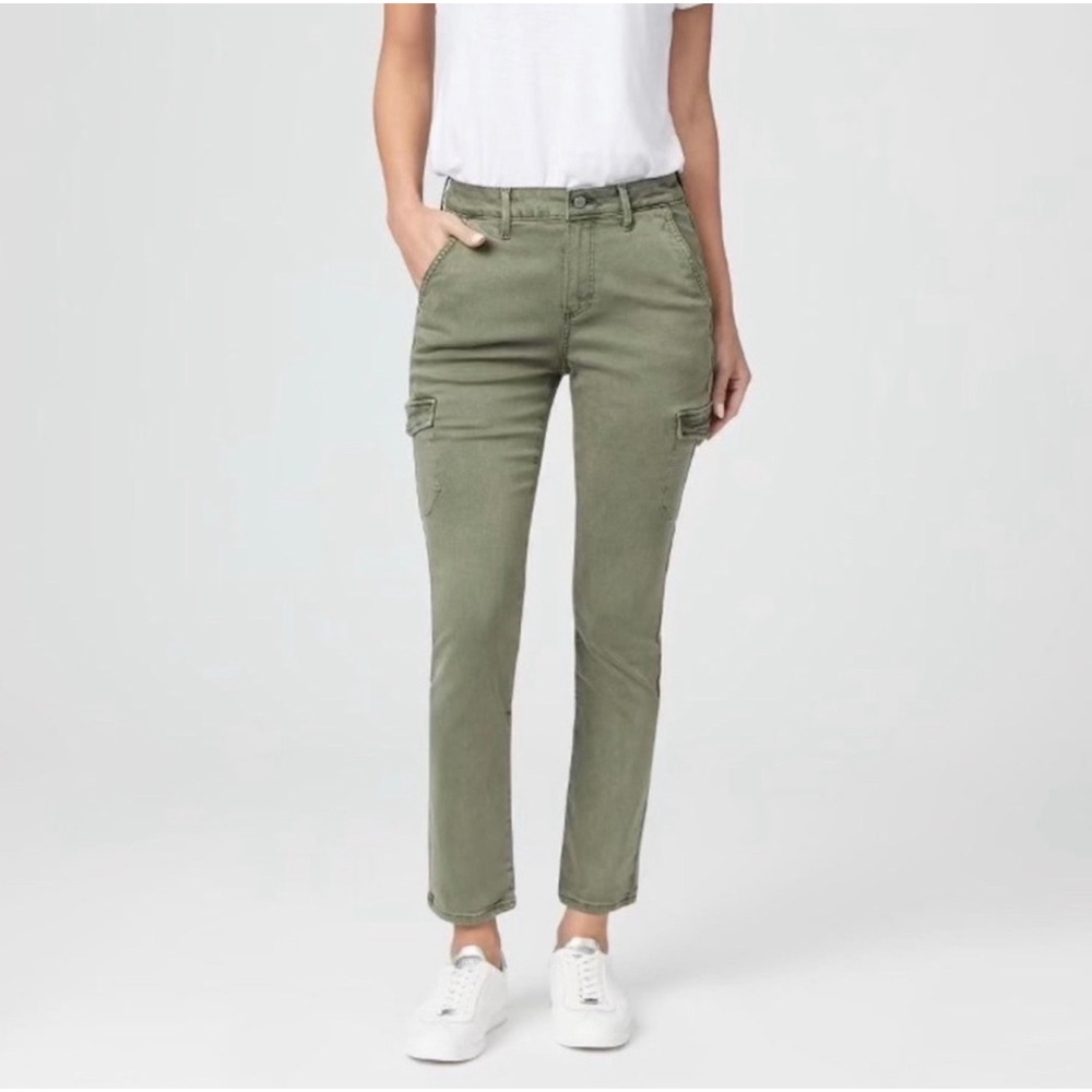 PAIGE Jolie cargo pants vintage ivy green 26 straight leg classic gorpcore boho